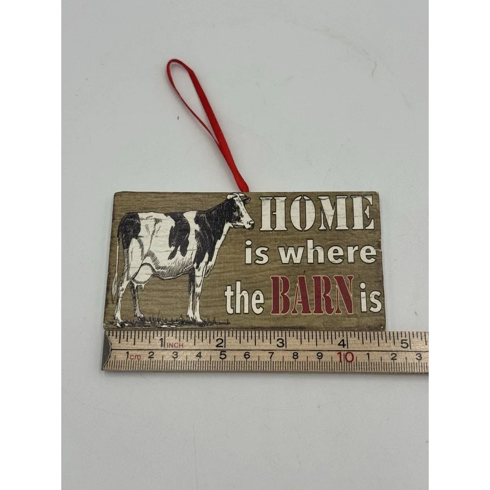 Home Is Where The Barn Is Ornament - Hanging Wall Plank